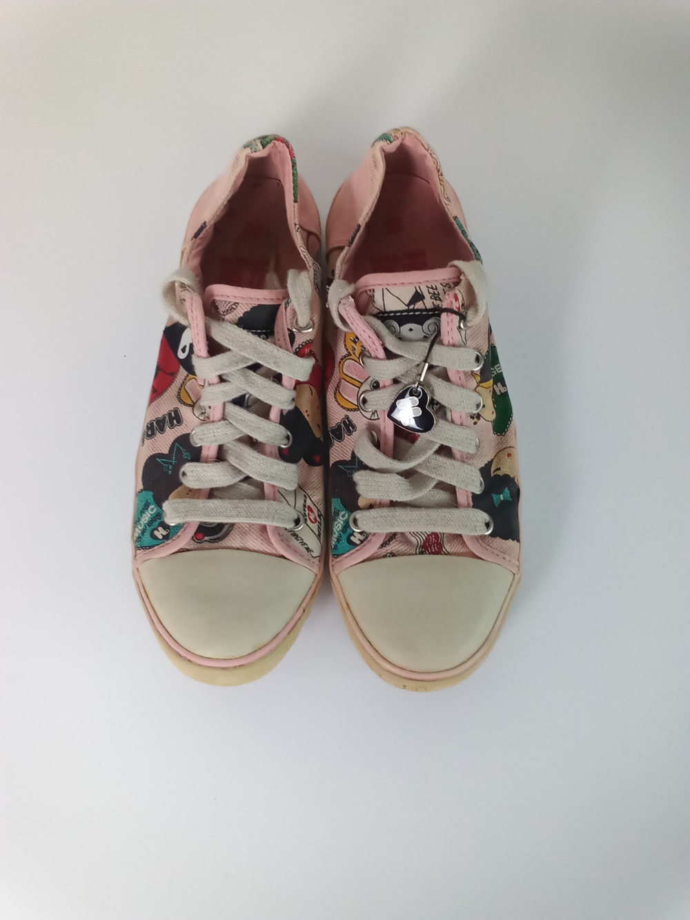 Harajuku Lovers Pink Multi-Character Canvas Vintage Sneakers